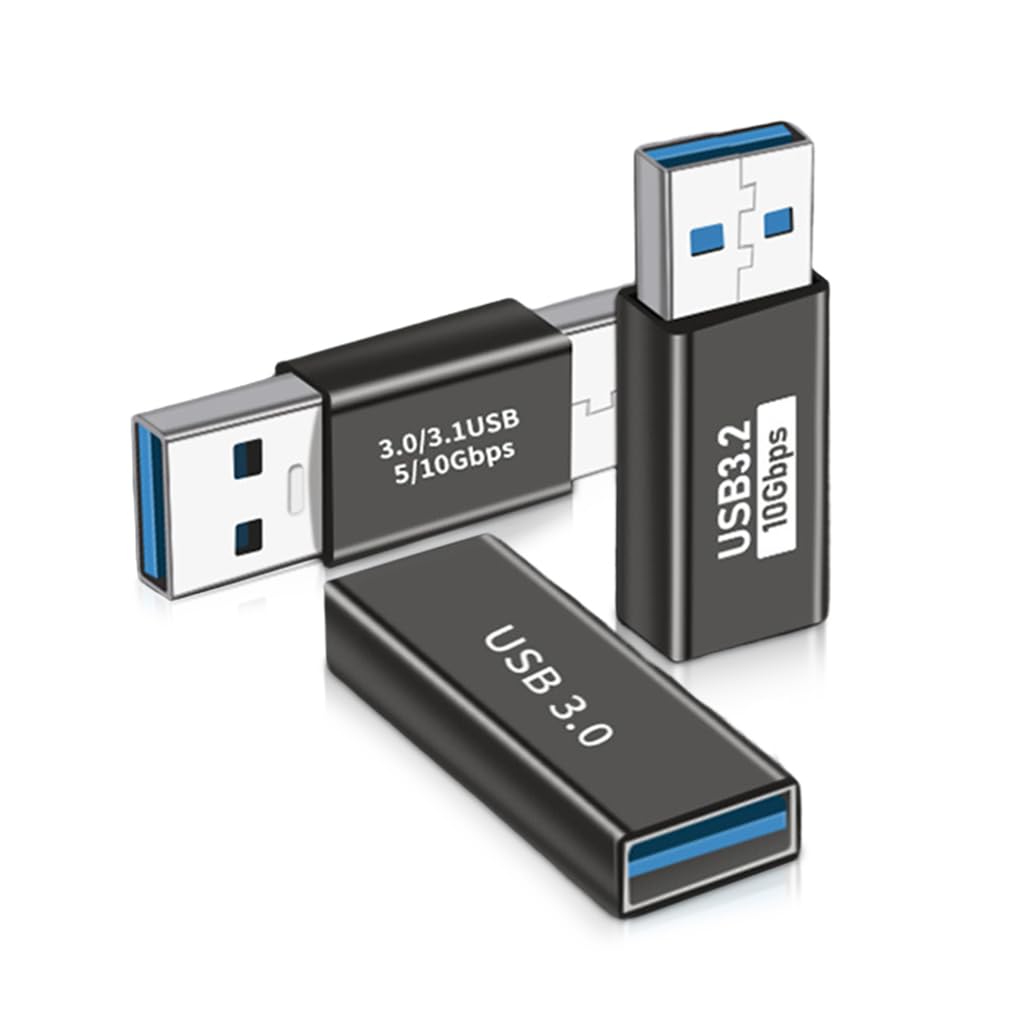 Verilux USB 3.0 Adapters 3Pcs, with 5Gbps Data Transfer, Metals High Speed Converters USB 3.0 Female to Female and Male to Male and Female to Male, Sit for Laptops, USB Hubs, Gaming Consoles, Black Verilux USB 3.0 Adapters 3Pcs, with 5Gbps Data Transfer, Metals High Speed Converters USB 3.0 Female to Female and Male to Male and Female to Male, Sit for Laptops, USB Hubs, Gaming Consoles, Black